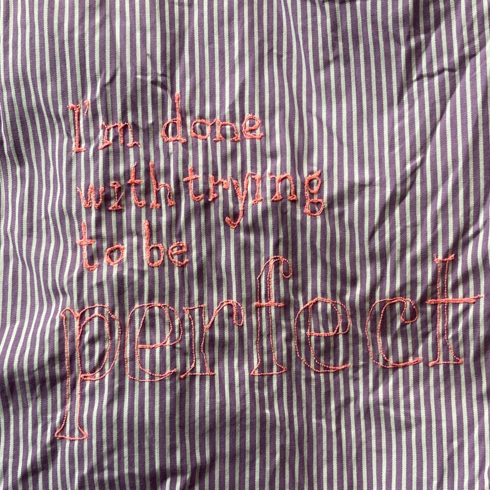Hand Crafted Lavender Striped Tank Top with Ruffle Hem - Picture 5 of 12